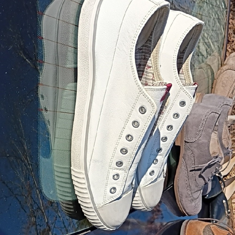John Varvatos White Slip-On Sneakers